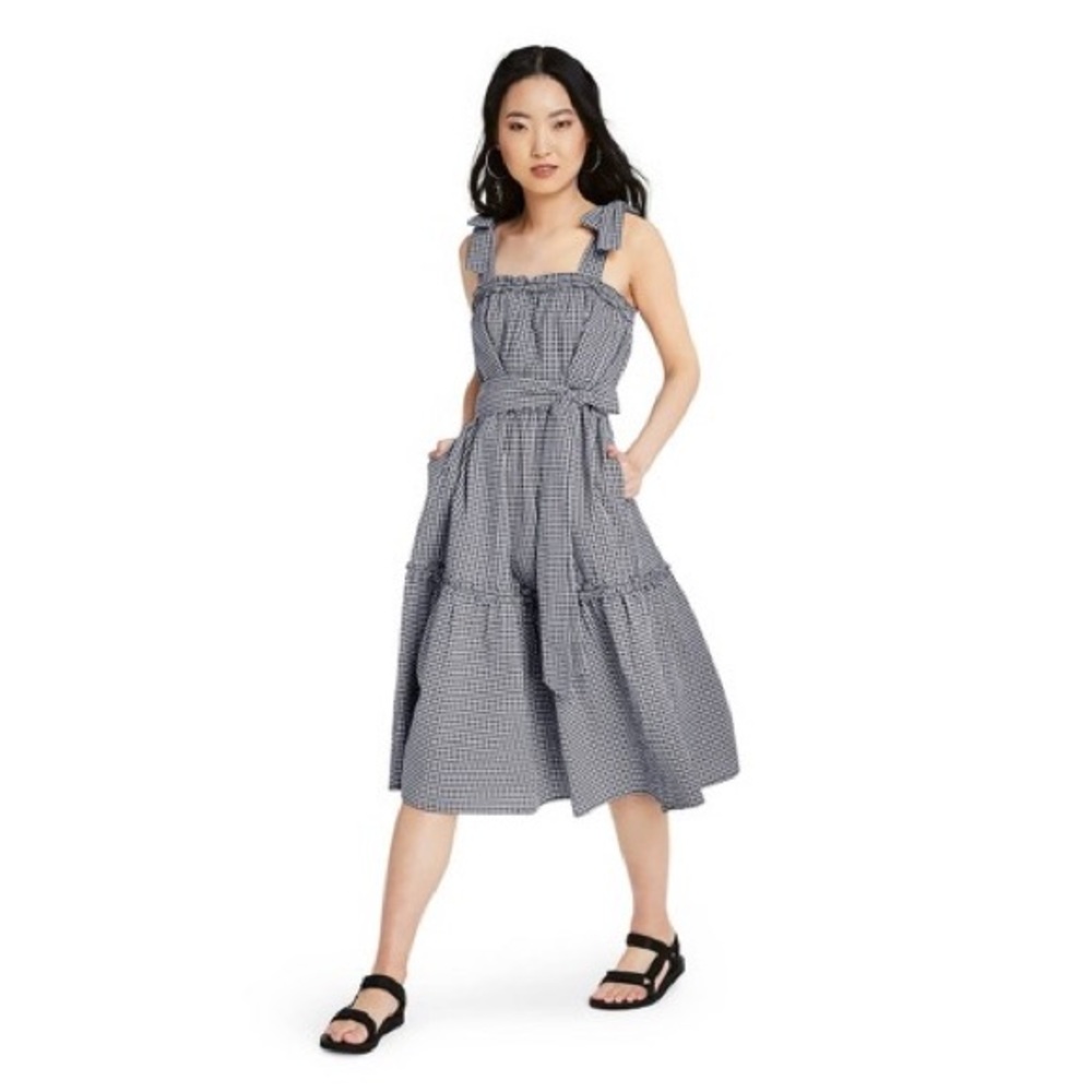 NWT Lisa Marie Fernandez x‎ Target Gingham Check Print Black White Dress small